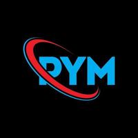 logo pym. lettre pym. création de logo de lettre pym. initiales pym logo lié avec cercle et logo monogramme majuscule. typographie pym pour la technologie, les affaires et la marque immobilière. vecteur