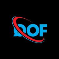 qof logo. qde lettre. création de logo de lettre qof. initiales qof logo liées avec un cercle et un logo monogramme majuscule. qof typographie pour la technologie, les affaires et la marque immobilière. vecteur