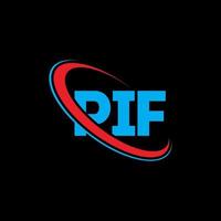 logo pif. lettre pif. création de logo de lettre pif. initiales logo pif lié avec cercle et logo monogramme majuscule. typographie pif pour la technologie, les affaires et la marque immobilière. vecteur