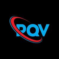 logo pqv. lettre pqv. création de logo de lettre pqv. initiales pqv logo lié avec cercle et logo monogramme majuscule. typographie pqv pour la marque technologique, commerciale et immobilière. vecteur