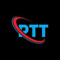 logo ptt. lettre ptt. création de logo de lettre ptt. initiales ptt logo lié avec cercle et logo monogramme majuscule. typographie ptt pour la technologie, les affaires et la marque immobilière. vecteur