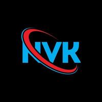 logo nvk. lettre nvk. création de logo de lettre nvk. initiales logo nvk liées avec un cercle et un logo monogramme majuscule. typographie nvk pour la technologie, les affaires et la marque immobilière. vecteur