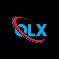 logo olx. vieille lettre. création de logo de lettre olx. initiales logo olx liées avec un cercle et un logo monogramme majuscule. typographie olx pour la technologie, les affaires et la marque immobilière. vecteur