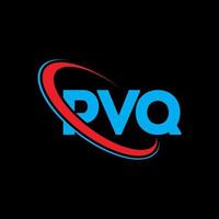 logo pvq. lettre pvq. création de logo de lettre pvq. initiales pvq logo lié avec cercle et logo monogramme majuscule. typographie pvq pour la marque technologique, commerciale et immobilière. vecteur