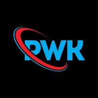 logo pwk. lettre pwk. création de logo de lettre pwk. initiales pwk logo liées avec un cercle et un logo monogramme majuscule. typographie pwk pour la technologie, les affaires et la marque immobilière. vecteur