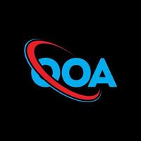 oua logo. ooo lettre. création de logo de lettre ooa. initiales logo ooa liées avec un cercle et un logo monogramme majuscule. typographie ooa pour la technologie, les affaires et la marque immobilière. vecteur