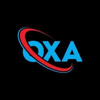 logo oxa. lettre d'Oxa. création de logo de lettre oxa. initiales logo oxa liées avec un cercle et un logo monogramme majuscule. typographie oxa pour la marque technologique, commerciale et immobilière. vecteur