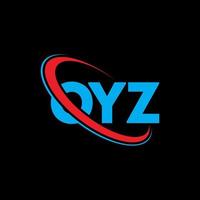 logo oyz. lettre d'oyz. création de logo de lettre oyz. initiales logo oyz liées avec un cercle et un logo monogramme majuscule. typographie oyz pour la technologie, les affaires et la marque immobilière. vecteur