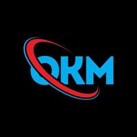 logo OKM. lettre d'accord. création de logo de lettre okm. initiales logo okm liées avec un cercle et un logo monogramme majuscule. typographie okm pour la technologie, les affaires et la marque immobilière. vecteur