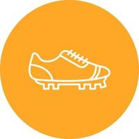 icône de fond de cercle de ligne de chaussures de football vecteur