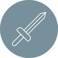 icône de fond de cercle de ligne d'épées vecteur