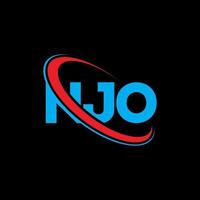 logo njo. lettre njo. création de logo de lettre njo. initiales logo njo liées avec un cercle et un logo monogramme majuscule. typographie njo pour la technologie, les affaires et la marque immobilière. vecteur