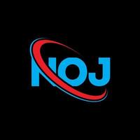 logo noj. lettre noj. création de logo de lettre noj. initiales logo noj liées avec un cercle et un logo monogramme majuscule. typographie noj pour la technologie, les affaires et la marque immobilière. vecteur