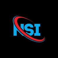 logo nsi. lettre nsi. création de logo de lettre nsi. initiales logo nsi lié avec un cercle et un logo monogramme majuscule. typographie nsi pour la technologie, les affaires et la marque immobilière. vecteur