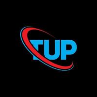 logo tup. lettre de tup. création de logo de lettre tup. initiales tup logo lié avec cercle et logo monogramme majuscule. typographie tup pour la technologie, les affaires et la marque immobilière. vecteur
