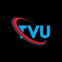 logo tvu. lettre tvu. création de logo de lettre tvu. initiales logo tvu liées avec un cercle et un logo monogramme majuscule. typographie tvu pour la technologie, les affaires et la marque immobilière. vecteur