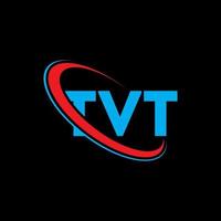 logo tvt. lettre tvt. création de logo de lettre tvt. initiales logo tvt liées avec un cercle et un logo monogramme majuscule. typographie tvt pour la technologie, les affaires et la marque immobilière. vecteur