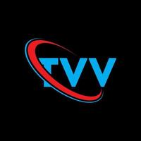logo tvv. lettre tvv. création de logo de lettre tvv. initiales logo tvv liées avec un cercle et un logo monogramme majuscule. typographie tvv pour la technologie, les affaires et la marque immobilière. vecteur