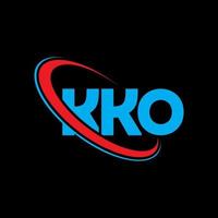 logo ko. lettre kko. création de logo de lettre kko. initiales logo kko liées avec un cercle et un logo monogramme majuscule. typographie kko pour la technologie, les affaires et la marque immobilière. vecteur