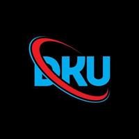 logo dku. lettre dku. création de logo de lettre dku. initiales logo dku liées avec un cercle et un logo monogramme majuscule. typographie dku pour la technologie, les affaires et la marque immobilière. vecteur