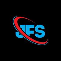 logo jfs. lettre jfs. création de logo de lettre jfs. initiales logo jfs liées avec un cercle et un logo monogramme majuscule. typographie jfs pour la technologie, les affaires et la marque immobilière. vecteur