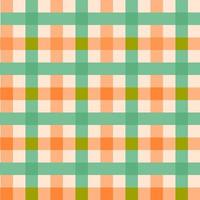 plaid vert orange, damier, motif tartan sans couture. papier, tissu, tissu, tissu, robe, serviette, couverture, impression de lit, cadeau, cadeau ou emballage. halloween, printemps, automne, concept de récolte, arrière-plan. vecteur