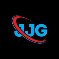 logo jjg. lettre jjg. création de logo de lettre jjg. initiales jjg logo lié avec cercle et logo monogramme majuscule. typographie jjg pour la marque technologique, commerciale et immobilière. vecteur