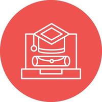 icône de fond de cercle de ligne de graduation en ligne vecteur