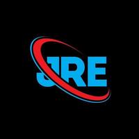 logo jré. jre lettre. création de logo de lettre jre. initiales logo jre liées avec un cercle et un logo monogramme majuscule. typographie jre pour la technologie, les affaires et la marque immobilière. vecteur