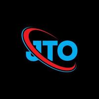 logo jto. jà lettre. création de logo de lettre jto. initiales jto logo liées avec un cercle et un logo monogramme majuscule. typographie jto pour la technologie, les affaires et la marque immobilière. vecteur