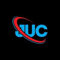 logo juc. lettre juc. création de logo de lettre juc. initiales juc logo lié avec cercle et logo monogramme majuscule. typographie juc pour la technologie, les affaires et la marque immobilière. vecteur