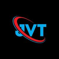 logo jvt. lettre jvt. création de logo de lettre jvt. initiales jvt logo liées avec un cercle et un logo monogramme majuscule. typographie jvt pour la technologie, les affaires et la marque immobilière. vecteur