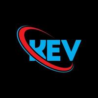 logo kev. lettre kev. création de logo de lettre kev. initiales logo kev liées avec un cercle et un logo monogramme majuscule. typographie kev pour la technologie, les affaires et la marque immobilière. vecteur