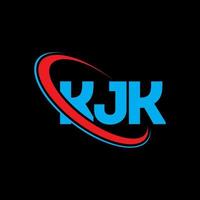 logo kjk. lettre kjk. création de logo de lettre kjk. initiales logo kjk liées avec un cercle et un logo monogramme majuscule. typographie kjk pour la technologie, les affaires et la marque immobilière. vecteur