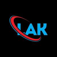 logo lac. lak lettre. création de logo de lettre lak. initiales logo lak liées avec un cercle et un logo monogramme majuscule. typographie lak pour la technologie, les affaires et la marque immobilière. vecteur