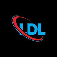 logo ldl. ldl lettre. création de logo de lettre ldl. initiales logo ldl liées avec un cercle et un logo monogramme majuscule. typographie ldl pour la technologie, les affaires et la marque immobilière. vecteur