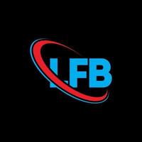 logo lfb. lettre lfb. création de logo de lettre lfb. initiales logo lfb liées par un cercle et un logo monogramme majuscule. typographie lfb pour la technologie, les affaires et la marque immobilière. vecteur