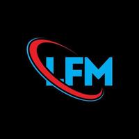 logo lfm. lettre lfm. création de logo de lettre lfm. initiales logo lfm liées par un cercle et un logo monogramme majuscule. typographie lfm pour la technologie, les affaires et la marque immobilière. vecteur