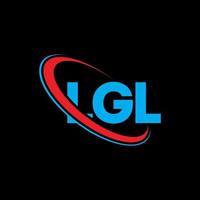 logo lgl. lettre lgl. création de logo de lettre lgl. initiales logo lgl liées par un cercle et un logo monogramme majuscule. typographie lgl pour la technologie, les affaires et la marque immobilière. vecteur