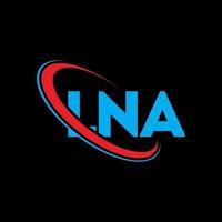 logo lna. une lettre. création de logo de lettre lna. initiales logo lna liées avec un cercle et un logo monogramme majuscule. lna typographie pour la technologie, les affaires et la marque immobilière. vecteur