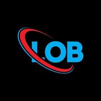 logo lob. lettre lob. création de logo de lettre lob. initiales logo lob liées avec un cercle et un logo monogramme majuscule. typographie lob pour la technologie, les affaires et la marque immobilière. vecteur