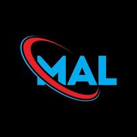 mal logo. lettre mal. création de logo de lettre mal. initiales mal logo lié avec cercle et logo monogramme majuscule. typographie mal pour la technologie, les affaires et la marque immobilière. vecteur