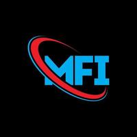 logo mfi. lettre mfi. création de logo de lettre mfi. initiales logo mfi liées avec un cercle et un logo monogramme majuscule. typographie mfi pour la technologie, les affaires et la marque immobilière. vecteur