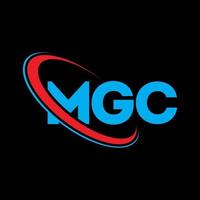 logo mgc. lettre mgc. création de logo de lettre mgc. initiales logo mgc liées par un cercle et un logo monogramme majuscule. typographie mgc pour la marque technologique, commerciale et immobilière. vecteur