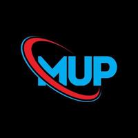 logo mup. lettre de mup. création de logo de lettre mup. initiales logo mup liées avec un cercle et un logo monogramme majuscule. typographie mup pour la technologie, les affaires et la marque immobilière. vecteur