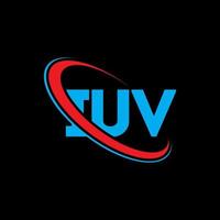 logo iuv. lettre iuv. création de logo de lettre iuv. initiales logo iuv liées avec un cercle et un logo monogramme majuscule. typographie iuv pour la technologie, les affaires et la marque immobilière. vecteur