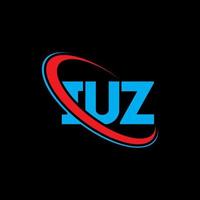 logo uiz. iuz lettre. création de logo de lettre iuz. initiales logo iuz liées avec un cercle et un logo monogramme majuscule. typographie iuz pour la technologie, les affaires et la marque immobilière. vecteur