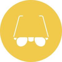 icône de fond de cercle de glyphe de lunettes vecteur