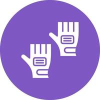icône de fond de cercle de glyphe de gants de cyclisme vecteur
