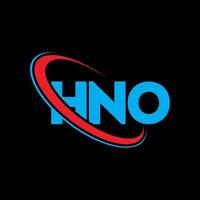 logo hno. hpas de lettre. création de logo de lettre hno. initiales hno logo lié avec cercle et logo monogramme majuscule. typographie hno pour la technologie, les affaires et la marque immobilière. vecteur